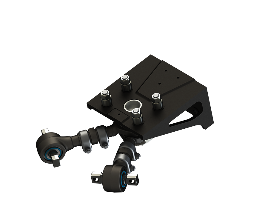 Detailed view of yaw articulations (HEYA) for trams and light rail vehicles