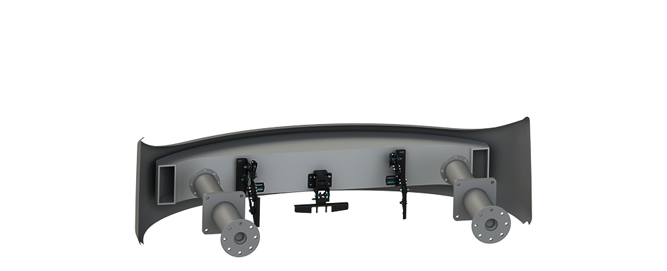 Detailed view of front-end kinematic solutions for trams and light rail vehicles. 