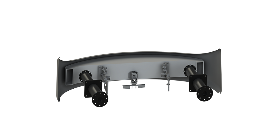 Detailed view of energy absorption elements serving as effective impact protection. 