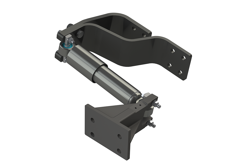 Detailed view of customized damping systems for articulated trains in version 1