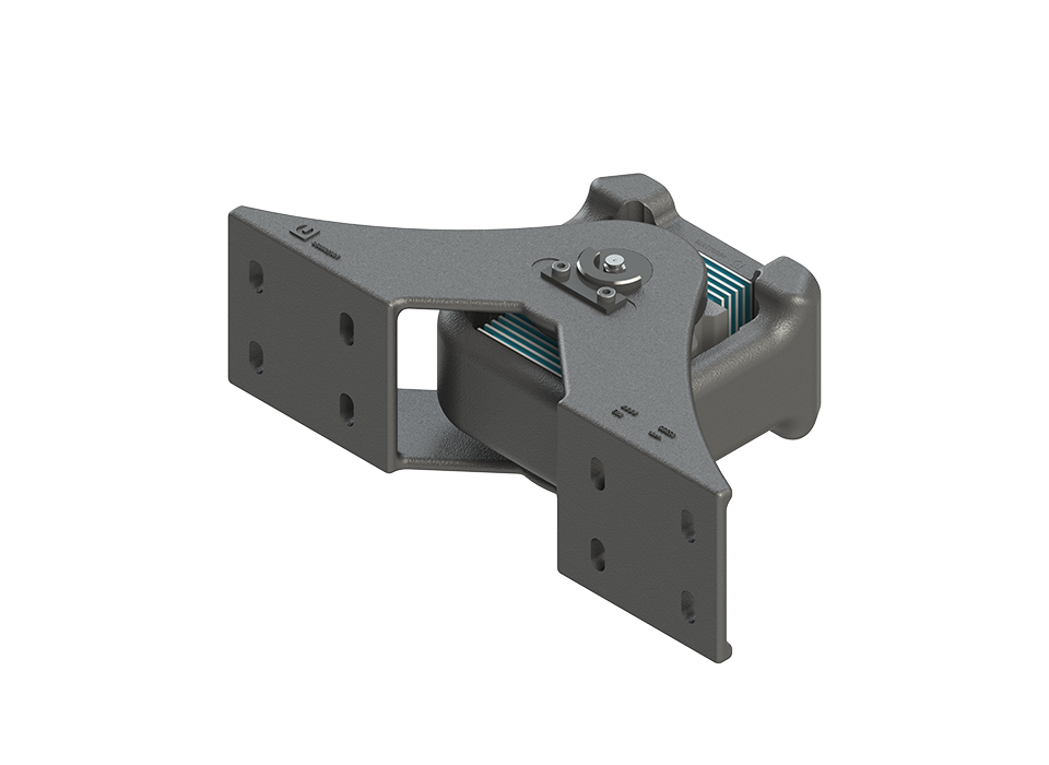Detailed view of roll-yaw articulations (HERYA), which allow controlled roll and yaw movements between vehicle segments