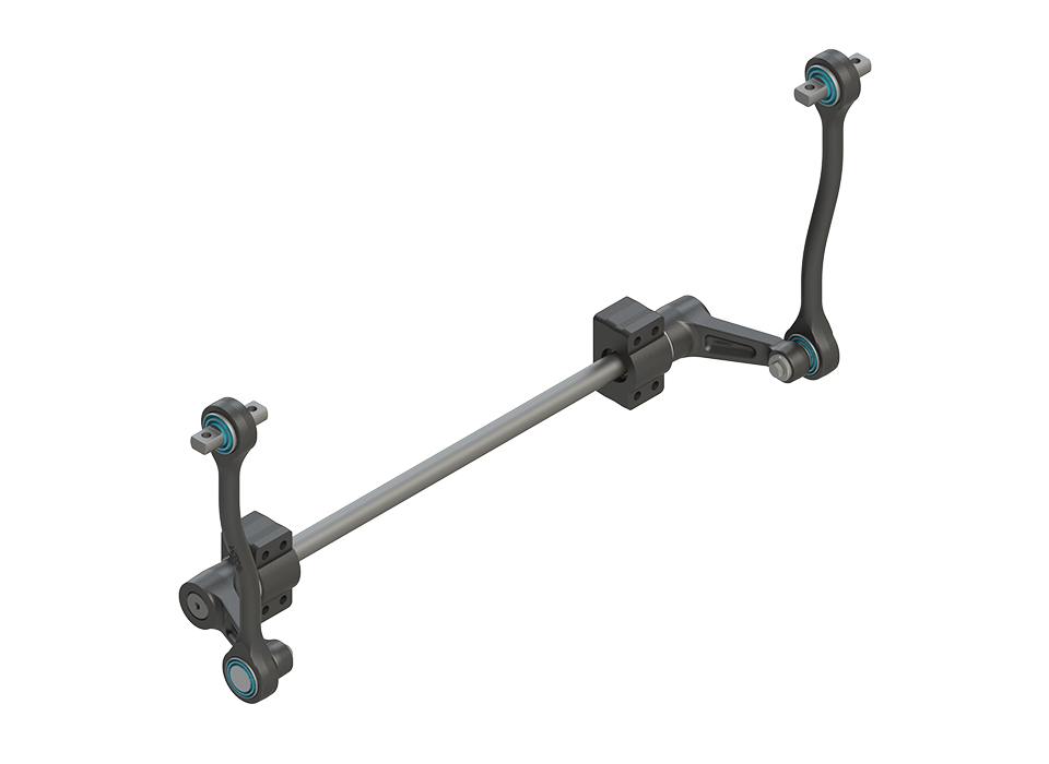 Detailed view of the mechanical anti-roll bars (HEARB) in version 3